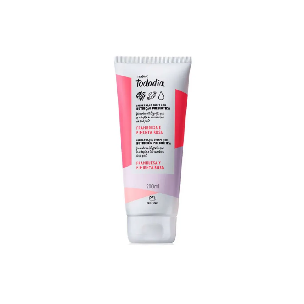 Crema para cuerpo Natura Tododia Frambuesa y Pimienta Rosa 200ml para Mujer -Nutrición máxima