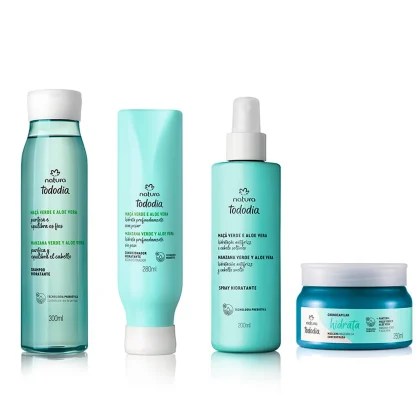 Kit Natura Tododia Cabello Hidratación Manzana Verde y Aloe Vera | Rutina Completa