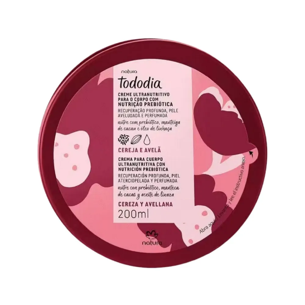 Crema Ultranutritiva Corporal Cereza y Avellana  Natura Tododia 200 ml