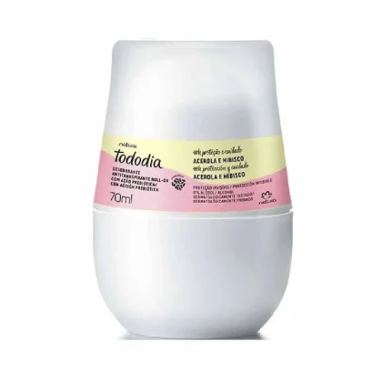 Desodorante Roll-on Acerola e Hibisco Antitranspirante Tododia Natura 70 ml