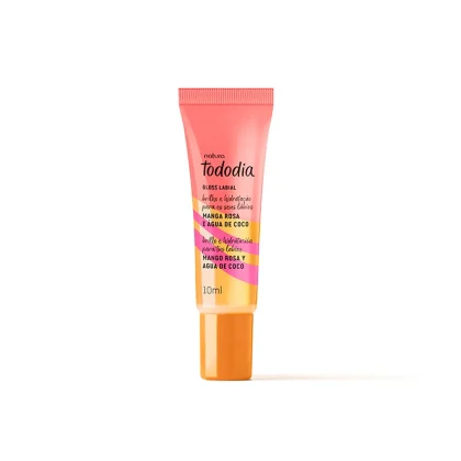 Gloss Labial Mango Rosa y Agua de Coco Tododia Natura | Hidratación Suave