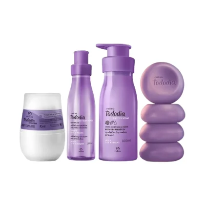 Kit Mora y Flor de Durazno Tododia Natura - Crema Corporal 400ml + Body Splash 200ml + Jabones 5u + Desodorante roll on