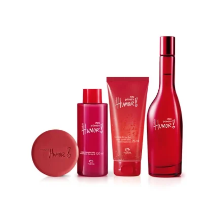 Kit Colonia Natura Humor Meu Primeiro Mujer | Colonia 75ml + Crema Hidratante Corporal 120 ml + Jabon 90g + Jabón líquido Corporal 75 ml