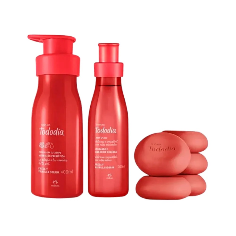 kit fresa vainilla dorada tododia Kit Natura Tododia Fresa y Vainilla Dorada | Rutina de Cuidado